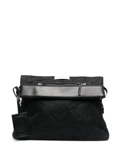 Shop Maison Margiela Men's Black Polyester Messenger Bag