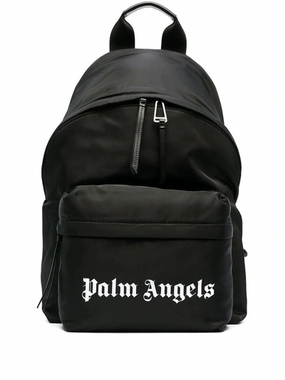 Shop Palm Angels Men's Black Polyester Backpack