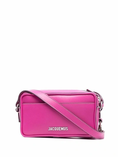 Shop Jacquemus Fuchsia Messenger Bag
