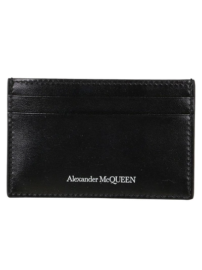 Shop Alexander Mcqueen Men's Black Leather Card Holder