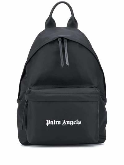 Shop Palm Angels Men's Black Polyamide Backpack