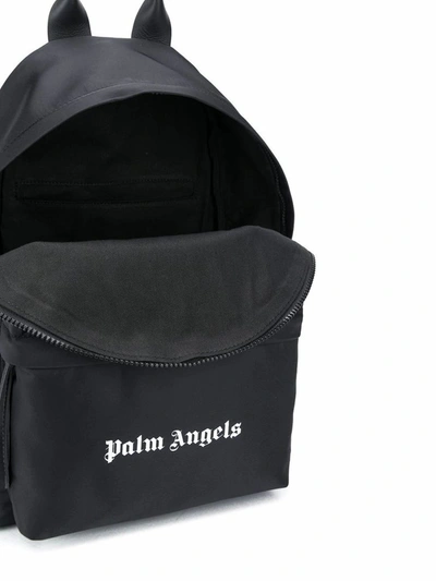 Shop Palm Angels Men's Black Polyamide Backpack