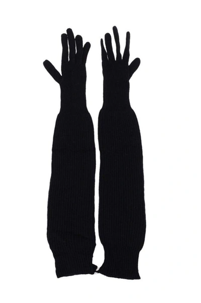 Shop Prada Women's Blue Wool Gloves