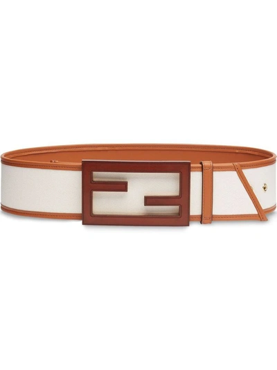 Shop Fendi Women's White Leather Belt