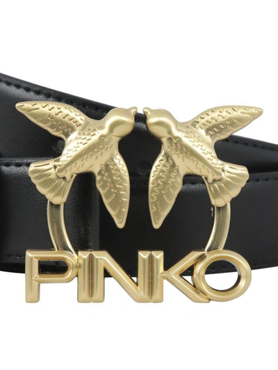 Shop Pinko Women's Black Leather Belt