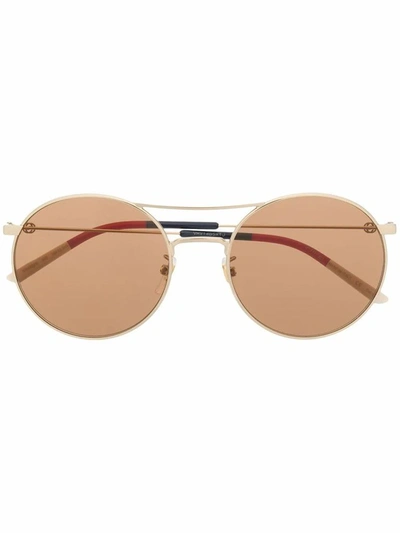 Shop Gucci Women's Gold Metal Sunglasses