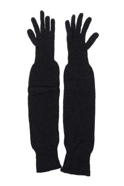 Shop Prada Women's Grey Wool Gloves