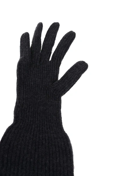 Shop Prada Women's Grey Wool Gloves