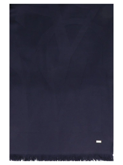 Shop Saint Laurent Women's Blue Scarf