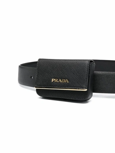 Shop Prada Women's Black Leather Belt