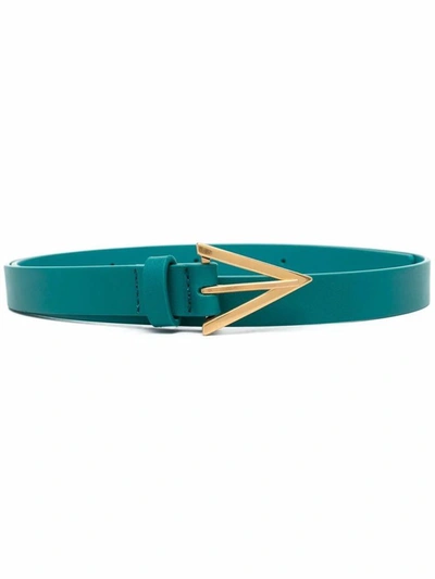 Shop Bottega Veneta Women's Green Leather Belt