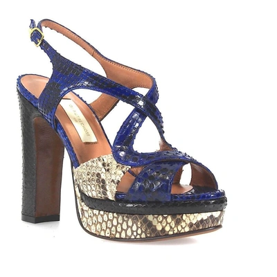 Shop L'autre Chose Women's Blue Leather Sandals