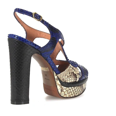 Shop L'autre Chose Women's Blue Leather Sandals