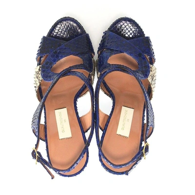 Shop L'autre Chose Women's Blue Leather Sandals