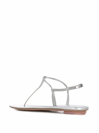 Shop Prada Women's Silver Leather Sandals