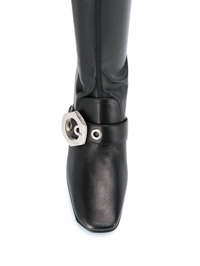 Off-white Buckle-detail Over-the-knee Boots In Black