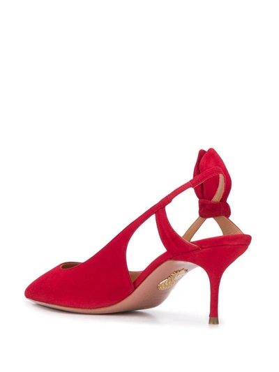 Shop Aquazzura Women's Red Suede Heels