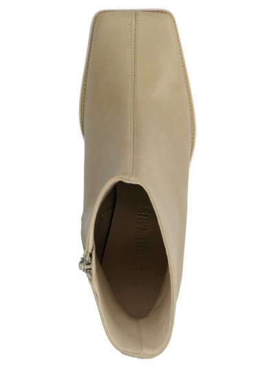 Shop Jacquemus Women's Beige Ankle Boots