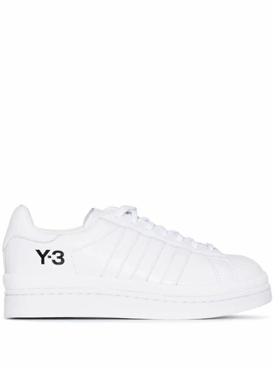Shop Adidas Y-3 Yohji Yamamoto Women's White Leather Sneakers