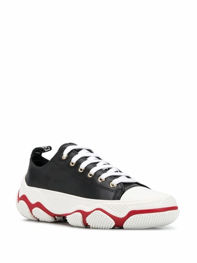 Shop Red Valentino Women's Black Leather Sneakers