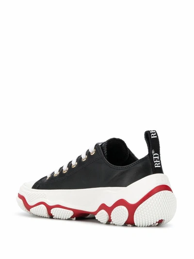 Shop Red Valentino Women's Black Leather Sneakers