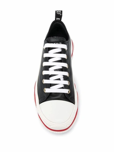 Shop Red Valentino Women's Black Leather Sneakers