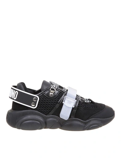 Shop Moschino Women's Black Suede Sneakers