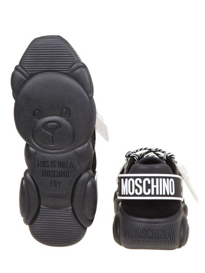 Shop Moschino Women's Black Suede Sneakers