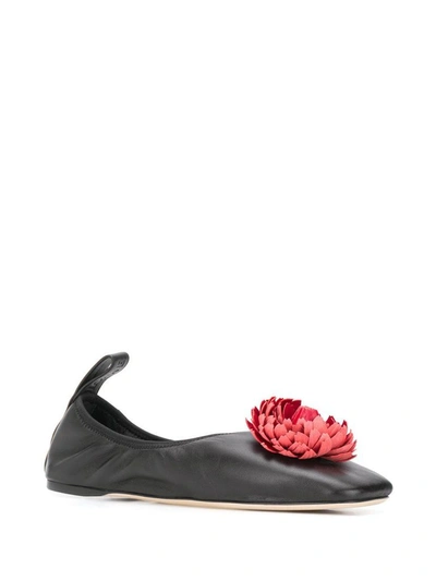 Shop Loewe Women's Black Leather Flats