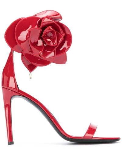 Shop Giuseppe Zanotti Design Women's Red Leather Sandals