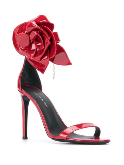 Shop Giuseppe Zanotti Design Women's Red Leather Sandals