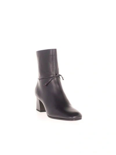Shop Loro Piana Women's Black Leather Ankle Boots