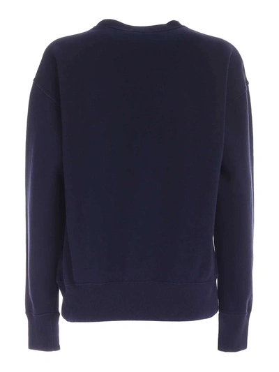 Shop Polo Ralph Lauren Logo Embroidery Sweater In Blue