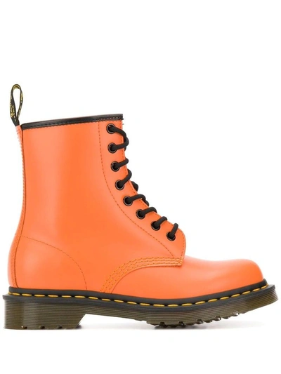 Shop Dr. Martens' Dr. Martens Women's Orange Leather Ankle Boots