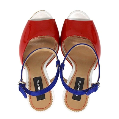 Shop Dsquared2 Women's Blue Leather Sandals