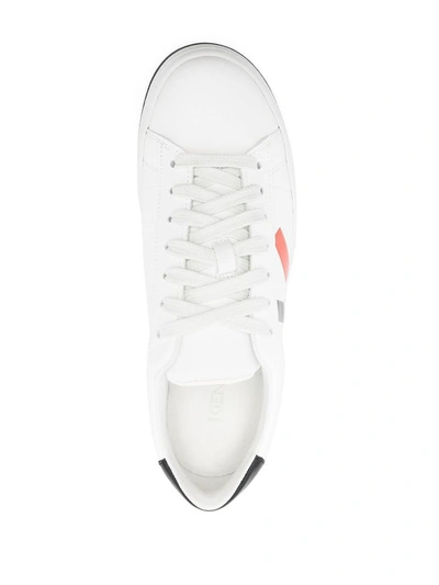 Shop Kenzo Women's White Leather Sneakers