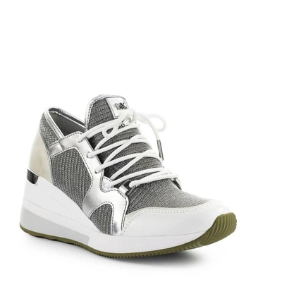 Shop Michael Kors Women's Grey Leather Sneakers