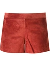 Tory Burch Suede Shorts, Red