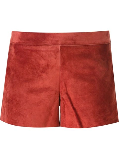 Tory Burch Suede Shorts, Red