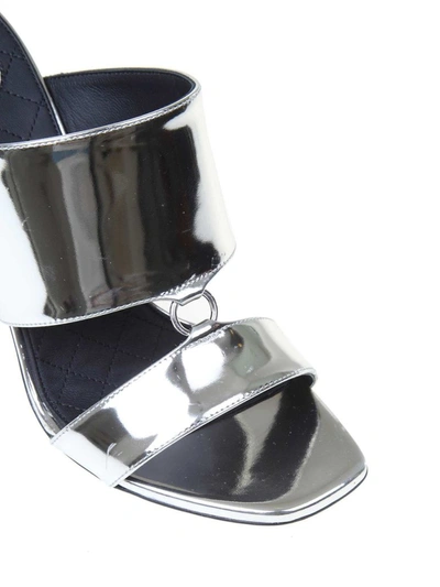 Shop Balmain Women's Silver Leather Sandals