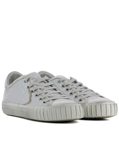 Shop Philippe Model Women's Silver Leather Sneakers