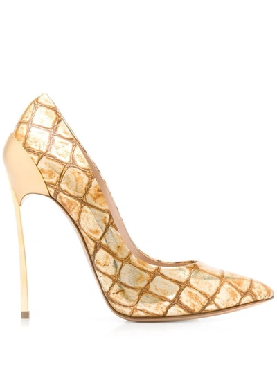 Shop Casadei Women's Gold Leather Sandals