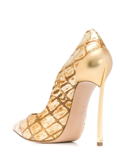 Shop Casadei Women's Gold Leather Sandals