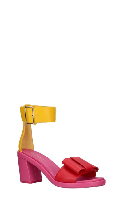 Shop Comme Des Garçons Women's Fuchsia Leather Sandals