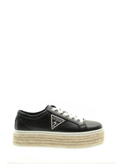 Shop Guess Women's Black Leather Sneakers
