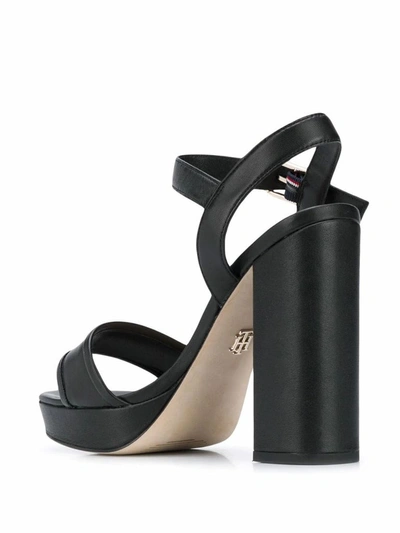 Shop Tommy Hilfiger Women's Black Leather Sandals
