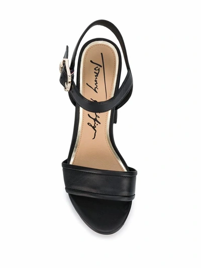 Shop Tommy Hilfiger Women's Black Leather Sandals