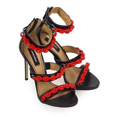 Shop Dsquared2 Women's Black Leather Sandals