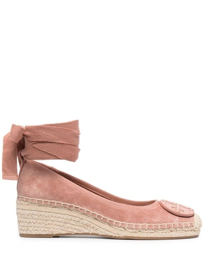 Shop Tory Burch Women's Pink Leather Wedges