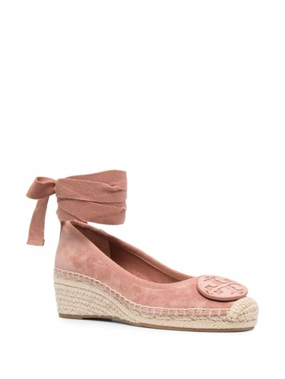 Shop Tory Burch Women's Pink Leather Wedges